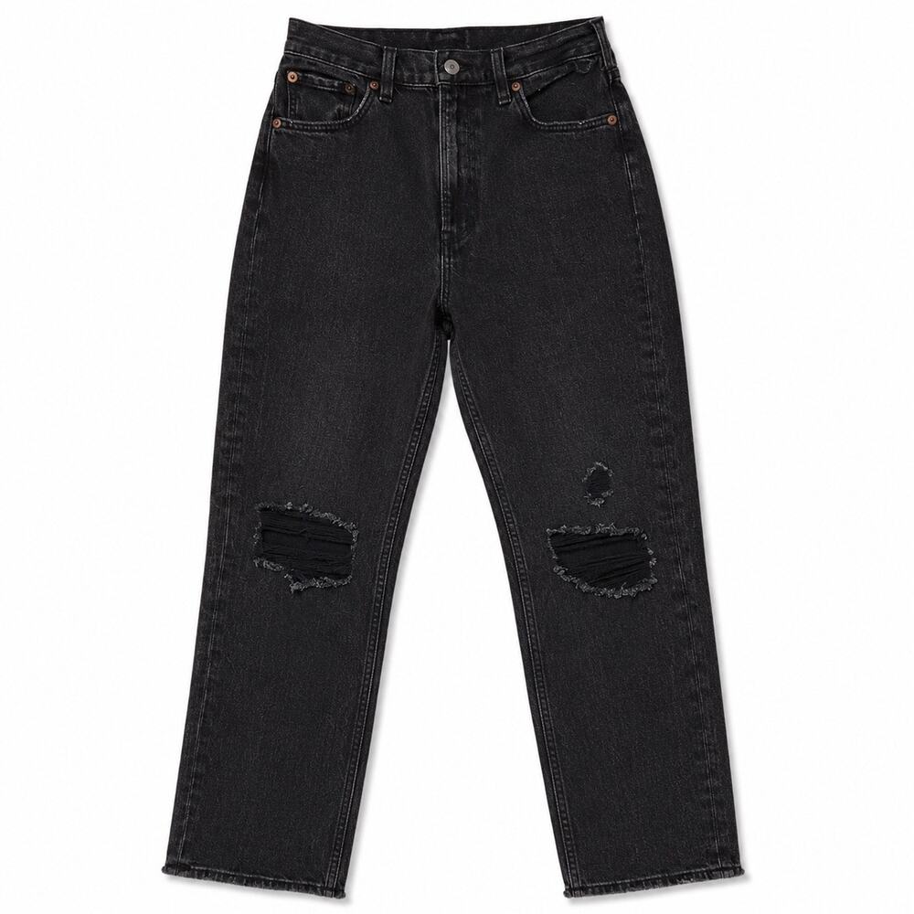 Abercrombie & Fitch The Ankle Straight Ultra High Rise Black Curve Love Jeans 27